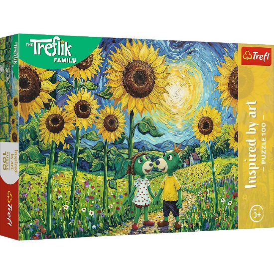 Imagine PUZZLE TREFL 100 FAMILIA TREFLIK INSPIRAT DE ARTA O PLIMBARE PRINTRE FLOAREA SOARELUI