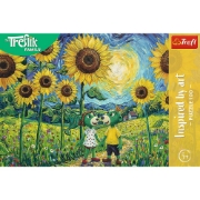 Imagine PUZZLE TREFL 100 FAMILIA TREFLIK INSPIRAT DE ARTA O PLIMBARE PRINTRE FLOAREA SOARELUI