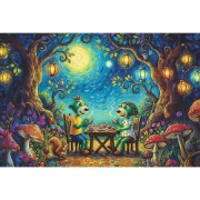 Imagine PUZZLE TREFL 100 FAMILIA TREFLIK INSPIRAT DE ARTA INTALNIRE INTR-O CAFENEA