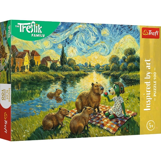 Imagine PUZZLE TREFL 100 FAMILIA TREFLIK INSPIRAT DE ARTA HRANIREA CAPIBARELOR