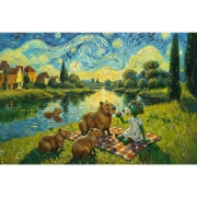 Imagine PUZZLE TREFL 100 FAMILIA TREFLIK INSPIRAT DE ARTA HRANIREA CAPIBARELOR