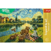 Imagine PUZZLE TREFL 100 FAMILIA TREFLIK INSPIRAT DE ARTA HRANIREA CAPIBARELOR