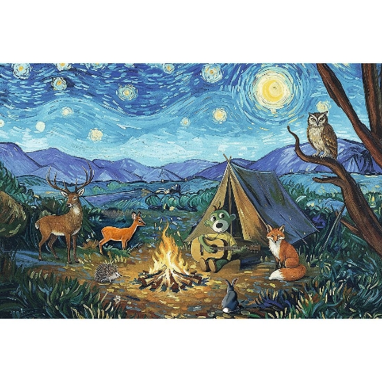 Imagine PUZZLE TREFL 100 FAMILIA TREFLIK INSPIRAT DE ARTA LANGA FOCUL DE TABARA