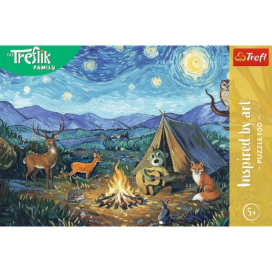 Imagine PUZZLE TREFL 100 FAMILIA TREFLIK INSPIRAT DE ARTA LANGA FOCUL DE TABARA