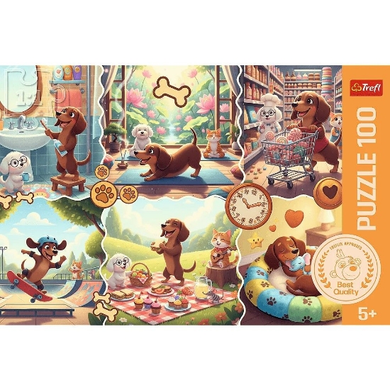 Imagine PUZZLE TREFL 100 O ZI LUNGA A UNUI TECKEL