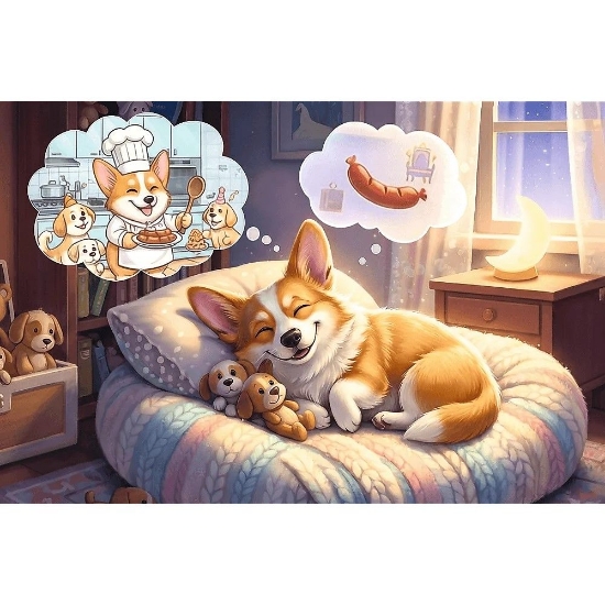 Imagine PUZZLE TREFL 60 CORGI IN TARAMUL VISELOR