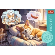 Imagine PUZZLE TREFL 60 CORGI IN TARAMUL VISELOR
