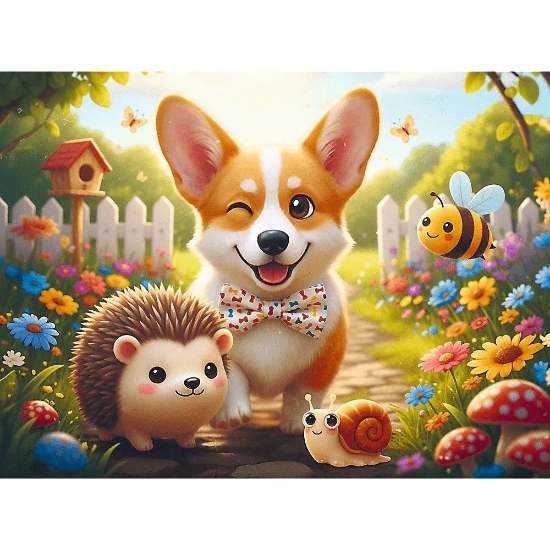 Imagine PUZZLE TREFL 30 O ZI CU CORGI 