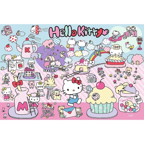 Imagine PUZZLE TREFL 300 DESCOPERA LUMEA LUI HELLO KITTY