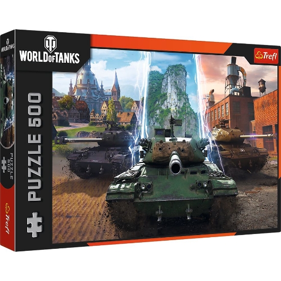 Imagine PUZZLE TREFL 500 WORLD OF TANKS TIMP PENTRU ACTIUNE