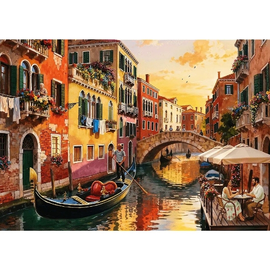 Imagine PUZZLE TREFL 500 VENETIA LA APUS DE SOARE