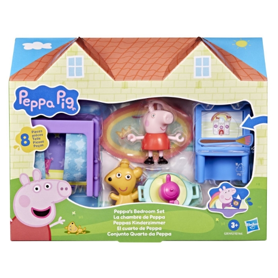 Imagine PEPPA PIG SET DE JOACA DORMITORUL LUI PEPPA CU FIGURINE SI SI ACCESORII
