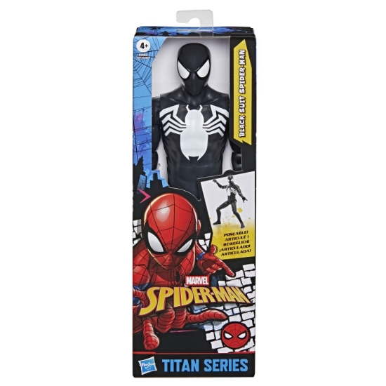 Imagine MARVEL SPIDER MAN TITAN SERIES FIGURINA SPIDER MAN CU COSTUM NEGRU