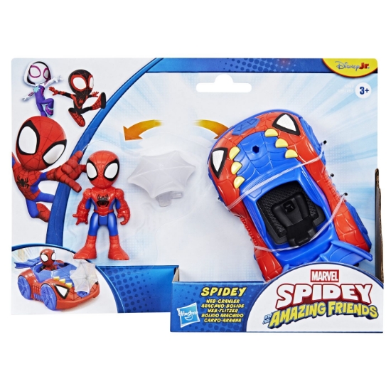 Imagine SPIDEY SI PRIETENII LUI UIMITORI MARVEL SET FIGURINA SPIDEY SI VEHICUL WEB CRAWLER 7.6CM