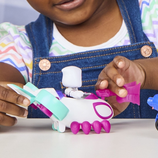 Imagine SPIDEY SI PRIETENII LUI UIMITORI MARVEL SET FIGURINA GHOST SPIDER SI VEHICUL COPTER 7.6CM