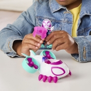 Imagine SPIDEY SI PRIETENII LUI UIMITORI MARVEL SET FIGURINA GHOST SPIDER SI VEHICUL COPTER 7.6CM