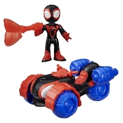 Imagine SPIDEY SI PRIETENII LUI UIMITORI MARVEL SET FIGURINA MILES SPIN MORALES SI VEHICUL TECHNO RACER 7.6CM