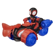 Imagine SPIDEY SI PRIETENII LUI UIMITORI MARVEL SET FIGURINA MILES SPIN MORALES SI VEHICUL TECHNO RACER 7.6CM