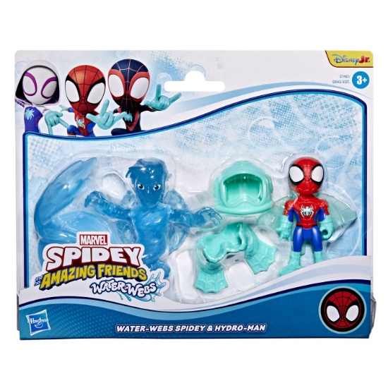 Imagine SPIDEY SI PRIETENII LUI UIMITORI MARVEL WATER WEBS SET 2 FIGURINE SPIDEY SI HYDRO MAN CU ACCESORII