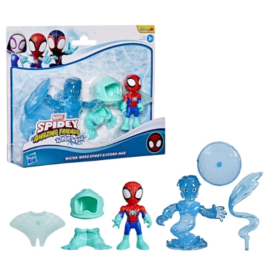 Imagine SPIDEY SI PRIETENII LUI UIMITORI MARVEL WATER WEBS SET 2 FIGURINE SPIDEY SI HYDRO MAN CU ACCESORII