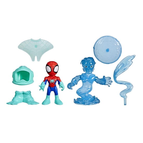 Imagine SPIDEY SI PRIETENII LUI UIMITORI MARVEL WATER WEBS SET 2 FIGURINE SPIDEY SI HYDRO MAN CU ACCESORII
