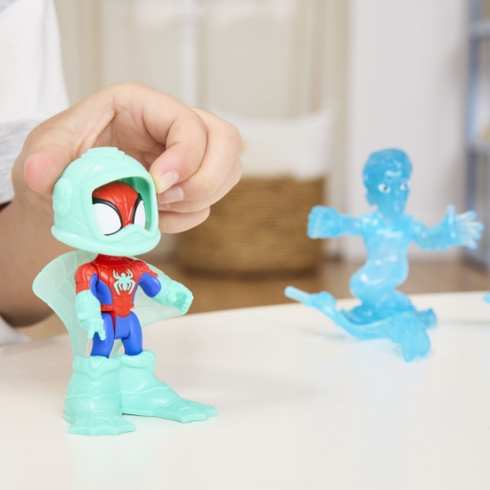 Imagine SPIDEY SI PRIETENII LUI UIMITORI MARVEL WATER WEBS SET 2 FIGURINE SPIDEY SI HYDRO MAN CU ACCESORII
