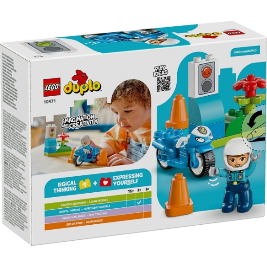 Imagine LEGO DUPLO MOTOCICLETA ALBASTRA DE POLITIE 10471