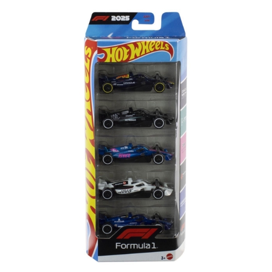 Imagine HOT WHEELS SET 5 MASINUTE METALICE FORMULA 1 2025