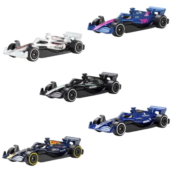 Imagine HOT WHEELS SET 5 MASINUTE METALICE FORMULA 1 2025