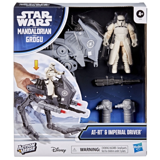 Imagine STAR WARS MANDALORIAN SI GROGU ACTION VERSE SET FIGURINA IMPERIAL DRIVER SI VEHICUL AR RT CU ACCESORII