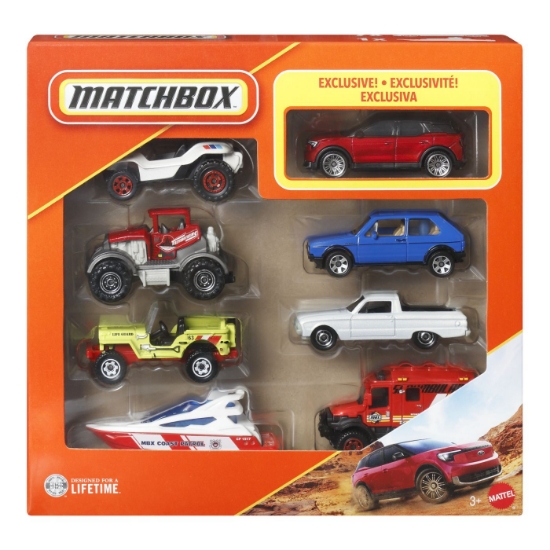 Imagine MATCHBOX SET 8 MASINUTE METALICE EXCLUSIV RANGE ROVER VELAR SCARA 1 LA 64