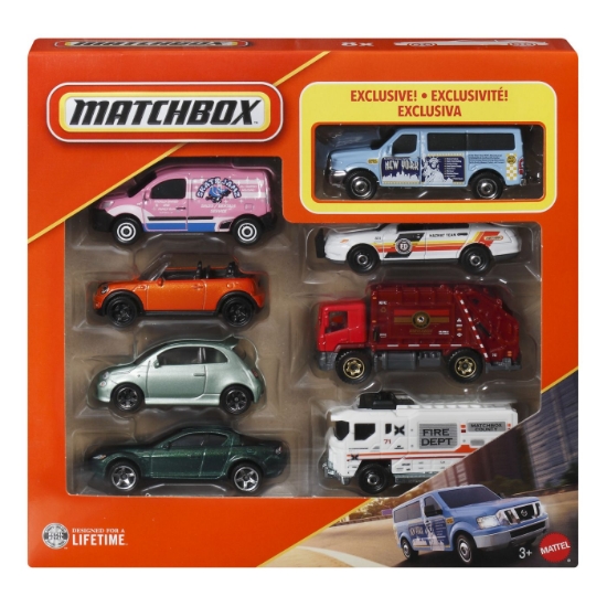Imagine MATCHBOX SET 8 MASINUTE METALICE EXCLUSIV VAN UTILITAR FORD SCARA 1 LA 64