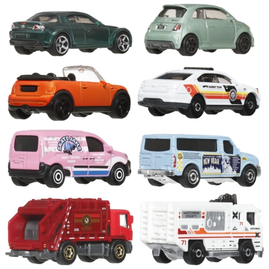 Imagine MATCHBOX SET 8 MASINUTE METALICE EXCLUSIV VAN UTILITAR FORD SCARA 1 LA 64