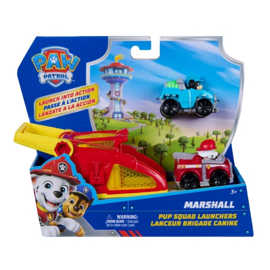 Imagine PATRULA CATELUSILOR SET FIGURINA MARSHALL  SI VEHICUL CU LANSATOR