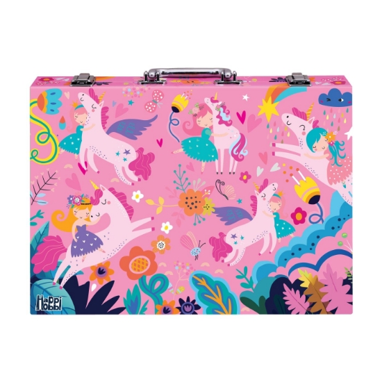 Imagine HAPPI HOBBI ART CASE SET DE DESEN DELUXE CU 100 DE ACCESORII FANTEZIE UNICORNI