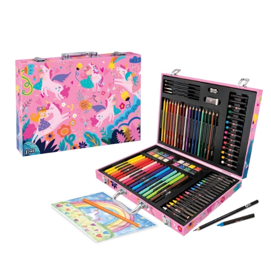 Imagine HAPPI HOBBI ART CASE SET DE DESEN DELUXE CU 100 DE ACCESORII FANTEZIE UNICORNI