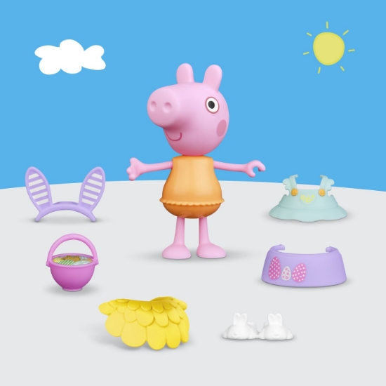 Imagine PEPPA PIG SET TINUTA DE PRIMAVARA CU FIGURINA PEPPA SI ACCESORII 15CM