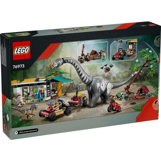 Imagine LEGO JURASSIC WORLD RENASTEREA MISIUNE DE URMARIRE A UNUI VELOCIRAPTOR SI A UNUI TITANOSAURUS 76973 