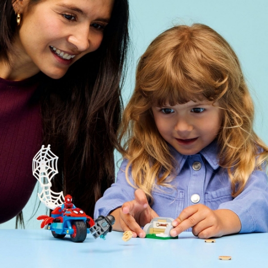 Imagine LEGO MARVEL SPIDEY PE MOTOCICLETA VS RHINO 11206