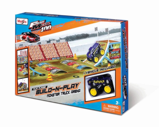 Imagine MAISTO FRESH METAL 100 SET DE CONSTRUCTIE PISTA MONSTER TRUCK CU 1  VEHICUL INCLUS