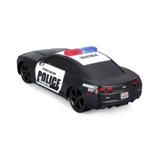 Imagine MAISTO MOTOSOUNDS MASINUTA CHEVROLET CAMARO SS 2010 DE POLITIE CU SUNETE SI LUMINI SCARA 1 LA 24
