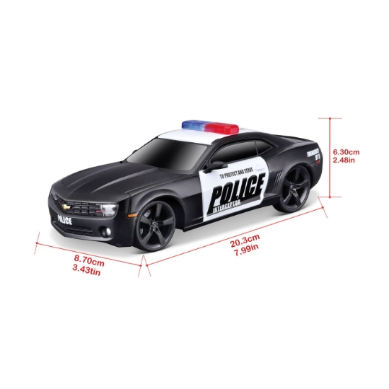 Imagine MAISTO MOTOSOUNDS MASINUTA CHEVROLET CAMARO SS 2010 DE POLITIE CU SUNETE SI LUMINI SCARA 1 LA 24