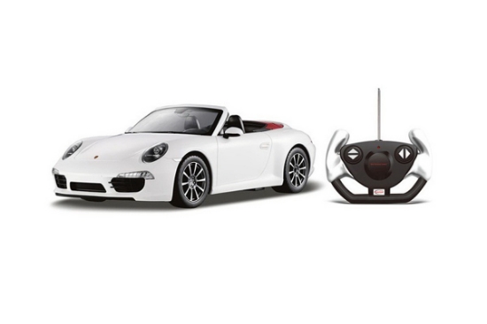 Imagine MASINA CU TELECOMANDA PORSCHE CARRERA S ALB CU SCARA 1 LA 12 