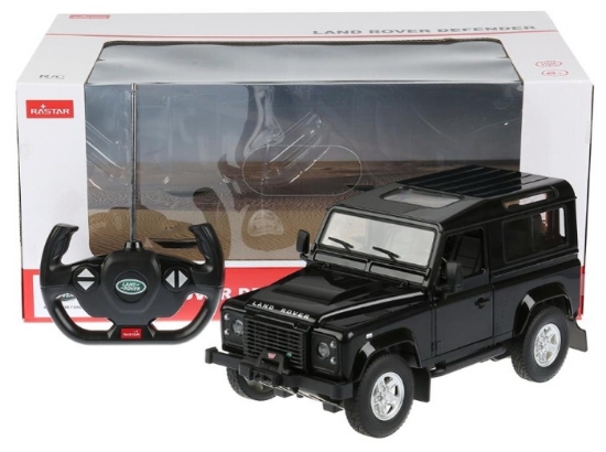 Imagine MASINA CU TELECOMANDA LAND ROVER DEFENDER NEGRU CU SCARA 1 LA 14