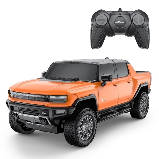 Imagine MASINA CU TELECOMANDA HUMMER EV PORTOCALIU CU SCARA 1 LA 24
