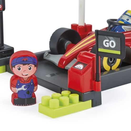 Imagine ECOIFFIER ABRICK SET CONSTRUCTIE OPRIRE LA BOXE FORMULA 1