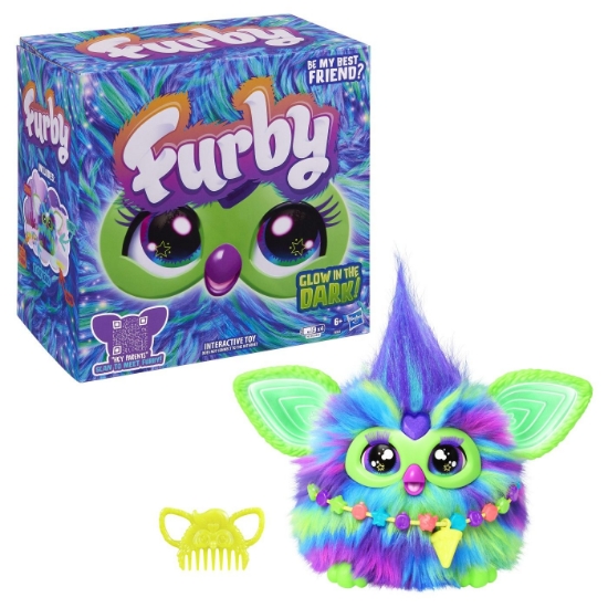 Imagine FURBY JUCARIE DE PLUS INTERACTIVA FURBY GALAXY GLOW IN THE DARK