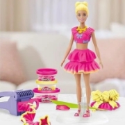 Imagine PLAY DOH BARBIE SET PLASTELINA VOLANASE SI FUNDITE CU PAPUSA INCLUSA