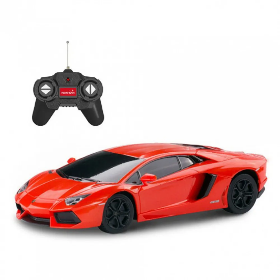 Imagine MASINA CU TELECOMANDA LAMBORGHINI AVENTADOR PORTOCALIU CU SCARA 1 LA 24