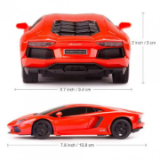 Imagine MASINA CU TELECOMANDA LAMBORGHINI AVENTADOR PORTOCALIU CU SCARA 1 LA 24